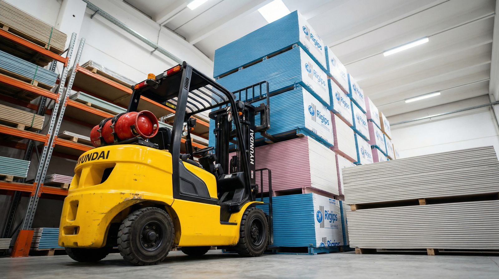 Quadro 360 warehouse with gypsum boards